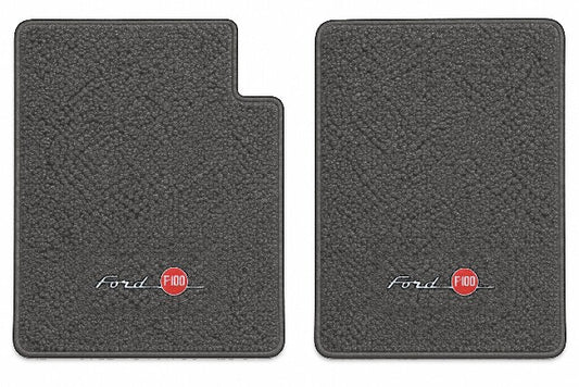1957-1960 Ford F-100 Loop Floor Mats with Embroidered Logo Choices - 2-Piece - product image