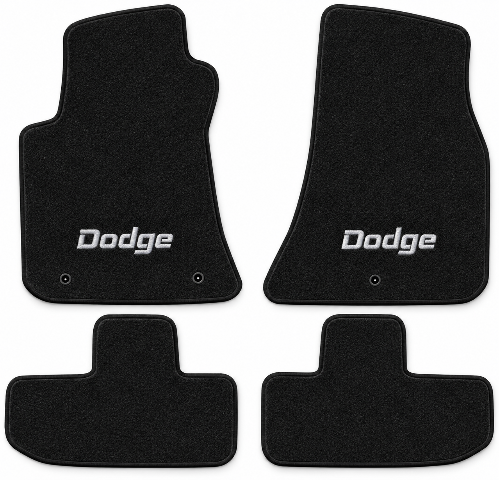 2011-2019 Dodge Challenger Cutpile Floor Mats with Embroidered Logo Choices - 4-Piece - product details image 2