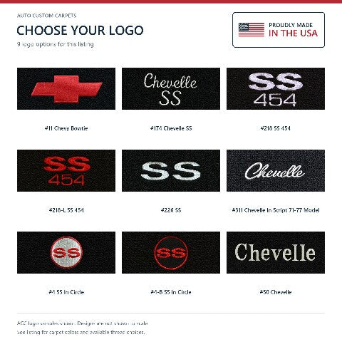 1973 Chevy Chevelle Loop Floor Mats with Embroidered Logo Choices - 4-Piece - product details image 14