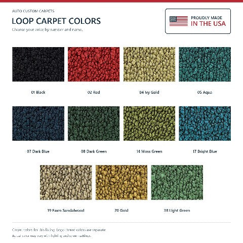1971-1973 Cadillac DeVille 2DR Coupe Loop Floor Mats with Embroidered Logo Choices - 4-Piece - product details image 6