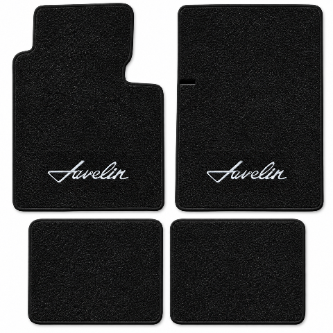 1970-1974 American Motors Javelin Cutpile Floor Mats with Embroidered Logo Choices - 4-Piece - product details image 2