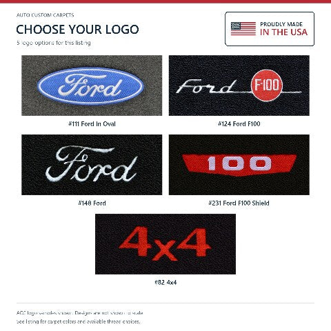 1973 Ford F-100 Loop Floor Mats with Embroidered Logo Choices - 2-Piece - product details image 9