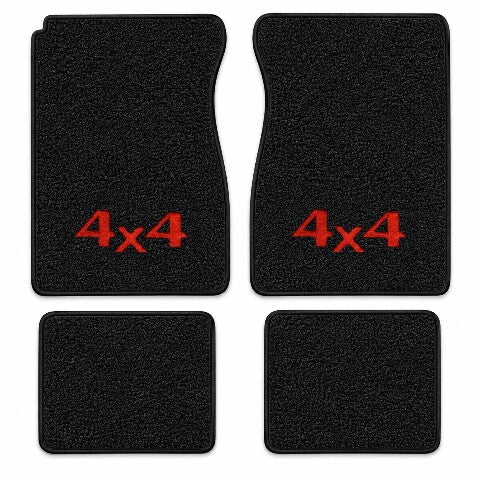 1973 Chevy C20 Crew Cab Loop Floor Mats with Embroidered Logo Choices - 4-Piece - product details image 3