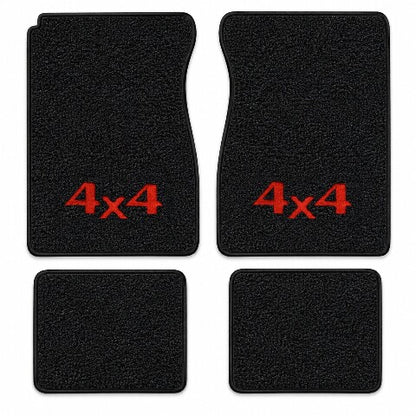 1973 Chevy C20 Crew Cab Loop Floor Mats with Embroidered Logo Choices - 4-Piece - product details image 3
