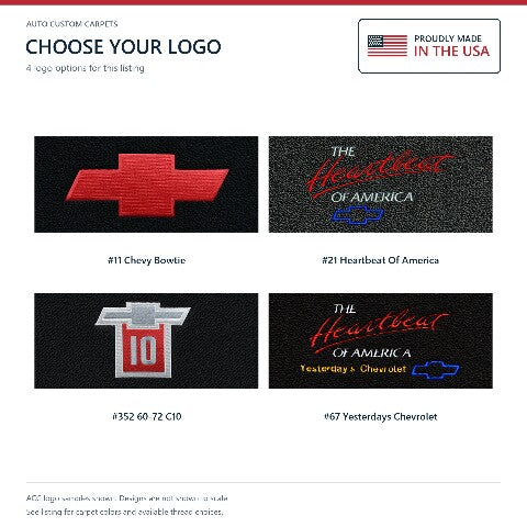 1971-1972 Chevy C10 Suburban Loop Floor Mats with Embroidered Logo Choices - 4-Piece - product details image 9