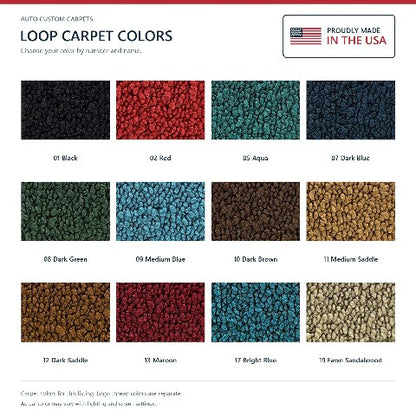 1969-1973 Ford LTD Loop Floor Mats with Embroidered Logo Choices - 4-Piece - product details image 7