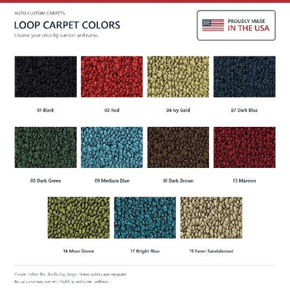 1973 Chevy Monte Carlo Loop Floor Mats with Embroidered Logo Choices - 4-Piece - product details image 28
