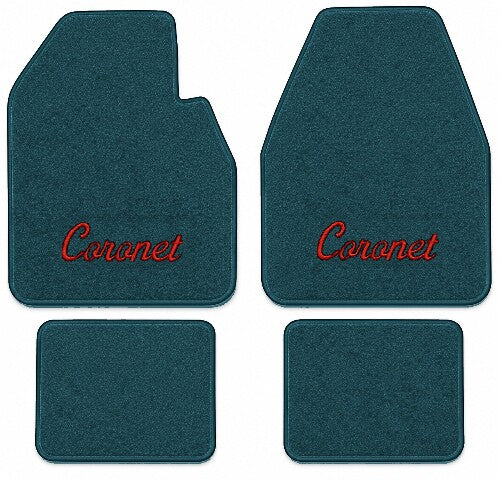 1974-1976 Dodge Coronet Cutpile Floor Mats with Embroidered Logo Choices - 4-Piece - product image