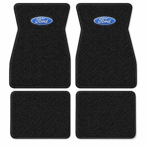 1964-1968 Ford Mustang Loop Floor Mats with Embroidered Logo Choices - 4-Piece - product details image 2