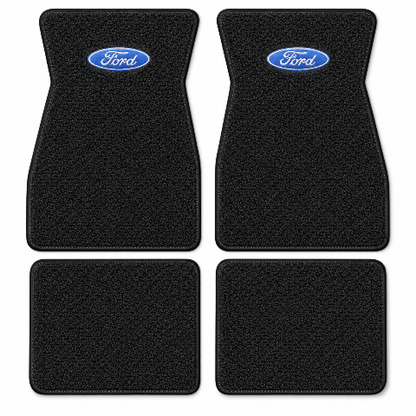 1964-1968 Ford Mustang Loop Floor Mats with Embroidered Logo Choices - 4-Piece - product details image 2