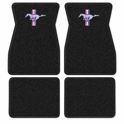 1964-1968 Ford Mustang Loop Floor Mats with Embroidered Logo Choices - 4-Piece - product details image 3