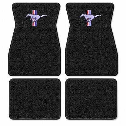 1964-1968 Ford Mustang Loop Floor Mats with Embroidered Logo Choices - 4-Piece - product details image 3