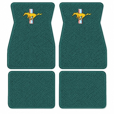 1964-1968 Ford Mustang Loop Floor Mats with Embroidered Logo Choices - 4-Piece - product image