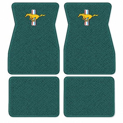 1964-1968 Ford Mustang Loop Floor Mats with Embroidered Logo Choices - 4-Piece - product image