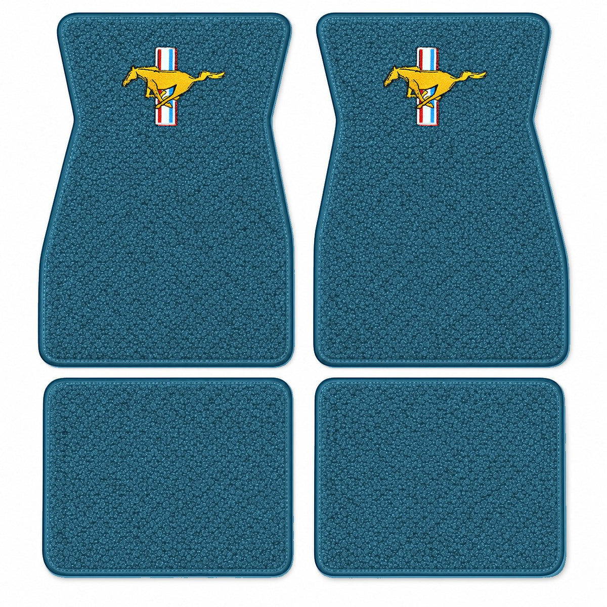 1964-1968 Ford Mustang Loop Floor Mats with Embroidered Logo Choices - 4-Piece - product details image 13