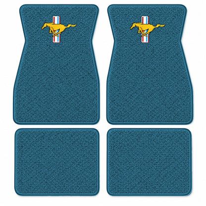 1964-1968 Ford Mustang Loop Floor Mats with Embroidered Logo Choices - 4-Piece - product details image 13