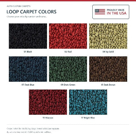 1972-1973 Buick Estate Wagon Loop Floor Mats with Embroidered Logo Choices - 4-Piece - product details image 6