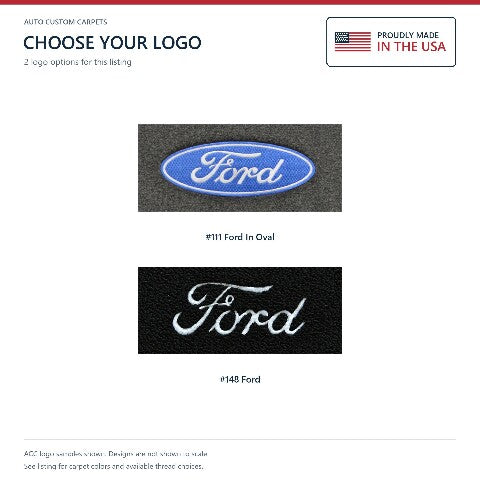 1972-1973 Ford Courier Loop Floor Mats with Embroidered Logo Choices - 2-Piece - product details image 6