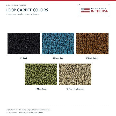 1972-1973 Ford Courier Loop Floor Mats with Embroidered Logo Choices - 2-Piece - product details image 7