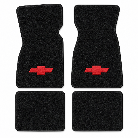 1974-1977 Chevy Vega Cutpile Floor Mats with Embroidered Logo Choices - 4-Piece - product details image 2