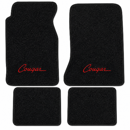 1974-1975 Mercury Cougar Cutpile Floor Mats with Embroidered Logo Choices - 4-Piece - product details image 2
