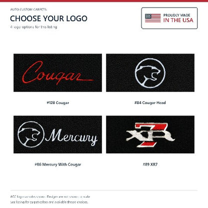 1974-1975 Mercury Cougar Cutpile Floor Mats with Embroidered Logo Choices - 4-Piece - product details image 8