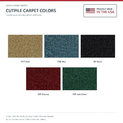 1974-1975 Mercury Cougar Cutpile Floor Mats with Embroidered Logo Choices - 4-Piece - product details image 9