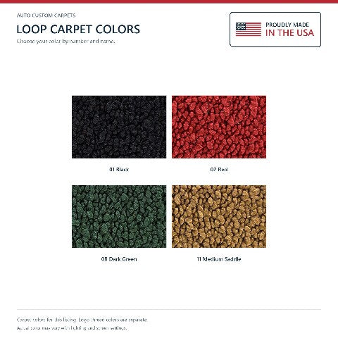 1968-1973 Dodge W100 Loop Floor Mats with Embroidered Logo Choices - 2-Piece - product details image 7