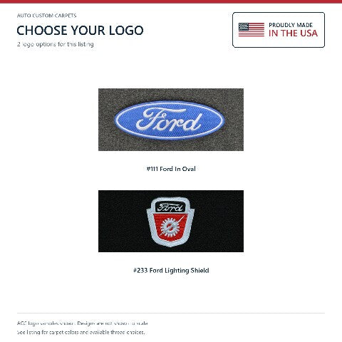 1961-1966 Ford F-350 Loop Floor Mats with Embroidered Logo Choices - 2-Piece - product details image 6