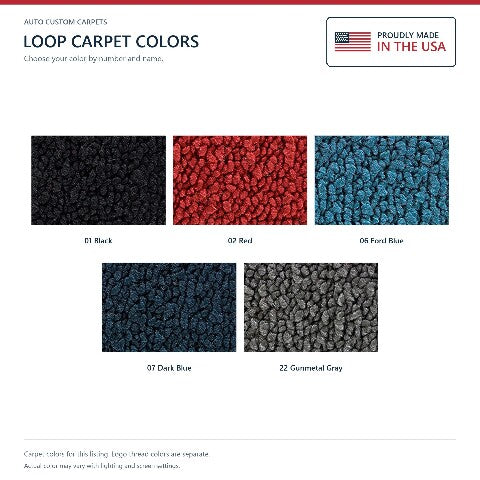 1961-1966 Ford F-350 Loop Floor Mats with Embroidered Logo Choices - 2-Piece - product details image 7