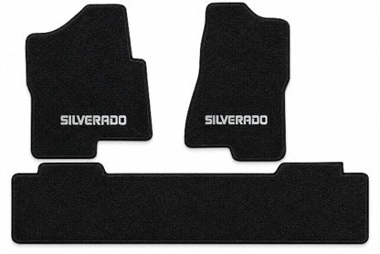 2001-06 Chevy Silverado 3500 Ext Cab Frts & Rr Floor Mats with Embroidered Logo Choices - 3-Piece - product details image 3