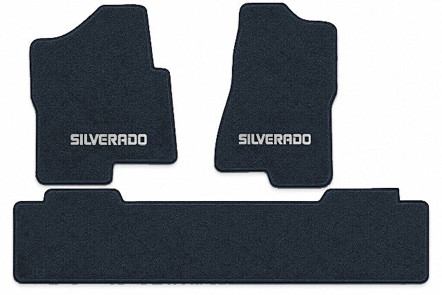 2001-06 Chevy Silverado 3500 Ext Cab Frts & Rr Floor Mats with Embroidered Logo Choices - 3-Piece - product image