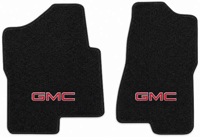 2001-2006 GMC Sierra 3500 Reg Cab Cutpile Floor Mats with Embroidered Logo Choices - 2-Piece - product details image 2