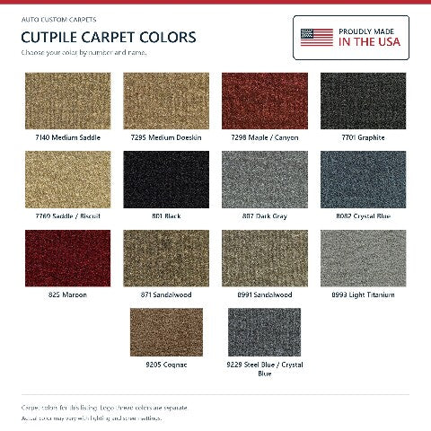 1989-1993 Dodge W150 Cutpile Floor Mats with Embroidered Logo Choices - 2-Piece - product details image 7