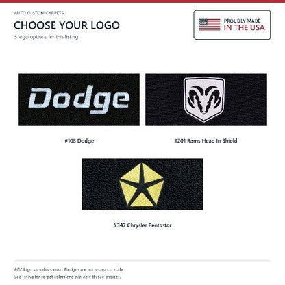 1989-1993 Dodge W250 Cutpile Floor Mats with Embroidered Logo Choices - 2-Piece - product details image 7