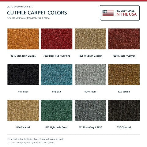 1977-1978 GMC K35 Crew Cab Cutpile Floor Mats with Embroidered Logo Choices - 4-Piece - product details image 6