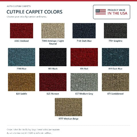 1992-1998 GMC K2500 Crew Cab Cutpile Floor Mats with Embroidered Logo Choices - 4-Piece - product details image 6