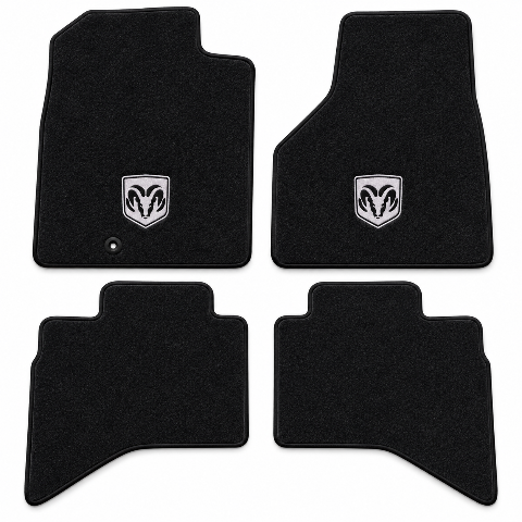 2002-2009 Dodge Ram 2500 Quad Cab Cutpile Floor Mats with Embroidered Logo Choices - 4-Piece - product details image 2