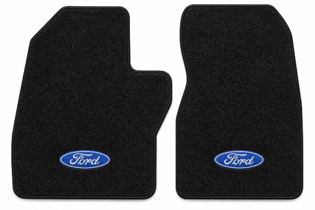 1988-1997 Ford F-350 Ext Cab Cutpile Floor Mats with Embroidered Logo Choices - 2-Piece - product details image 2