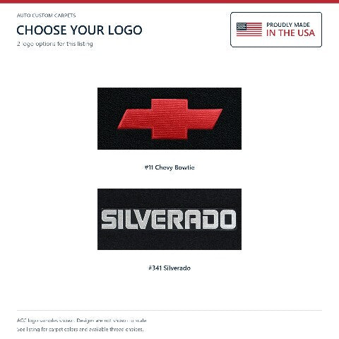 2001-06 Chevy Silverado 2500 HD Crew Cab Floor Mats with Embroidered Logo Choices - 4-Piece - product details image 7
