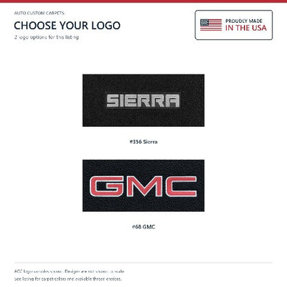 2001-2003 GMC Sierra 1500 HD Crew Cab Cutpile Floor Mats with Embroidered Logo Choices - 4-Piece - product details image 6