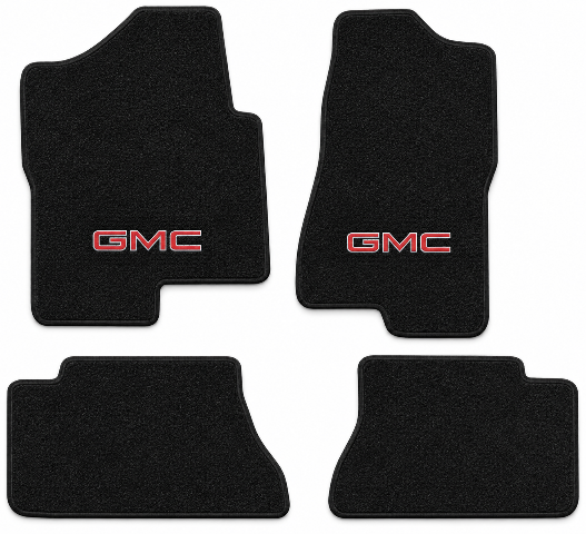 2001-2006 GMC Sierra 3500 Crew Cab Cutpile Floor Mats with Embroidered Logo Choices - 4-Piece - product details image 2