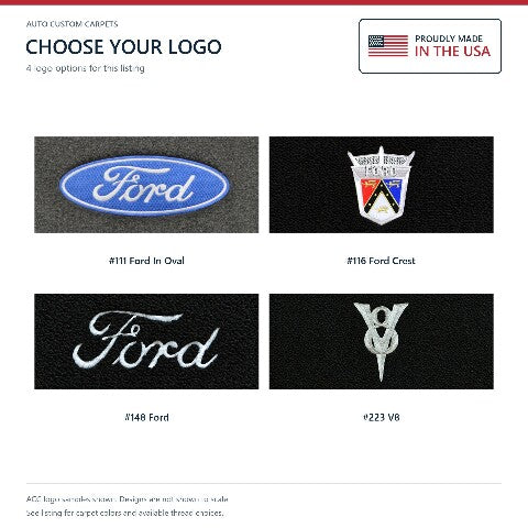 1948-1952 Ford F-2 Loop Floor Mats with Embroidered Logo Choices - 2-Piece - product details image 8