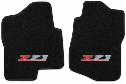 2007-14 Chevy Silverado 3500 HD Reg Cab Cutpile Floor Mats with Embroidered Logo Choices - 2-Piece - product details image 4