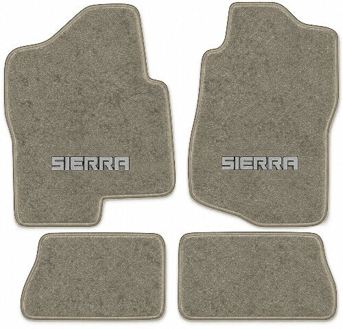 2007-2014 GMC Sierra 3500 HD Crew Cab Cutpile Floor Mats with Embroidered Logo Choices - 4-Piece - product image