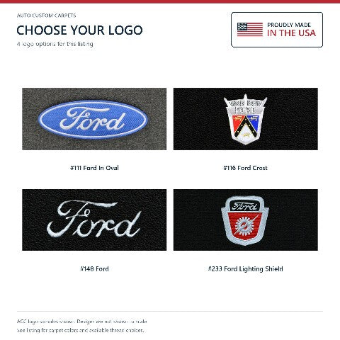 1953-1956 Ford F-250 Loop Floor Mats with Embroidered Logo Choices - 2-Piece - product details image 8