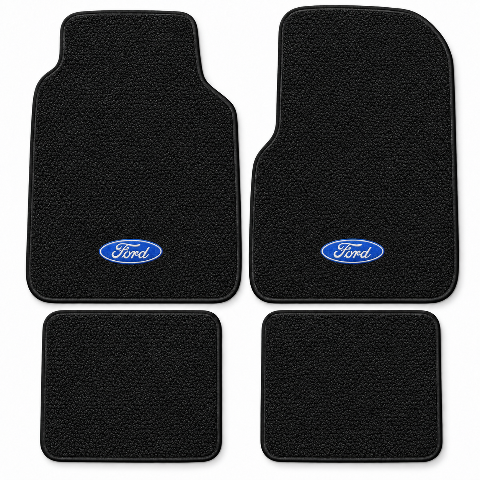 1973 Ford F-350 Crew Cab Loop Floor Mats with Embroidered Logo Choices - 4-Piece - product details image 2