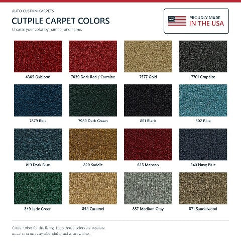 1975-1980 Dodge W300 Cutpile Floor Mats with Embroidered Logo Choices - 2-Piece - product details image 7