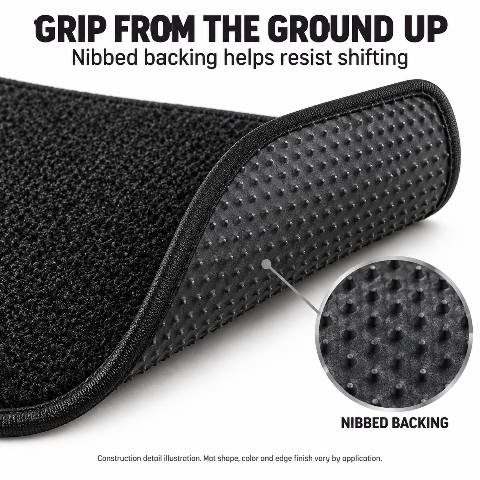 1974 Ford F-250 Crew Cab Cutpile Floor Mats with Embroidered Logo Choices - 4-Piece - product details image 5