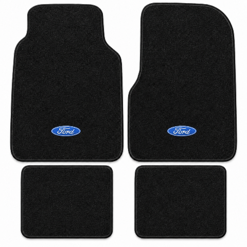 1974 Ford F-250 Crew Cab Cutpile Floor Mats with Embroidered Logo Choices - 4-Piece - product details image 2